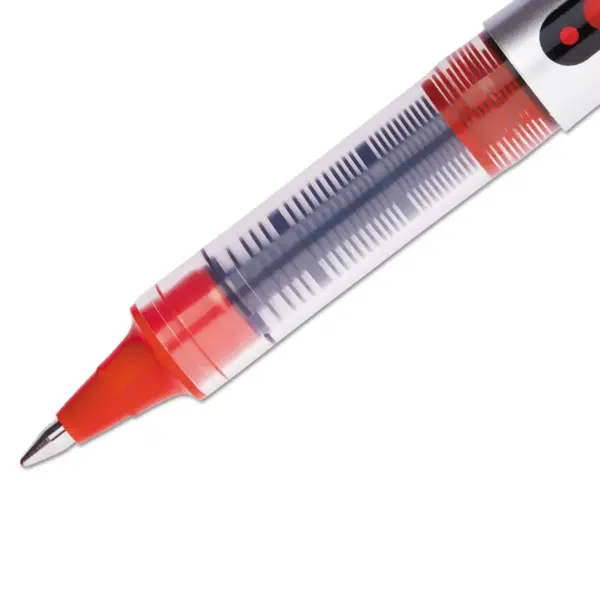 uni-ball VISION Stick Roller Ball Pen Fine 0.7mm Red Ink Gray/Red Barrel Dozen 60139