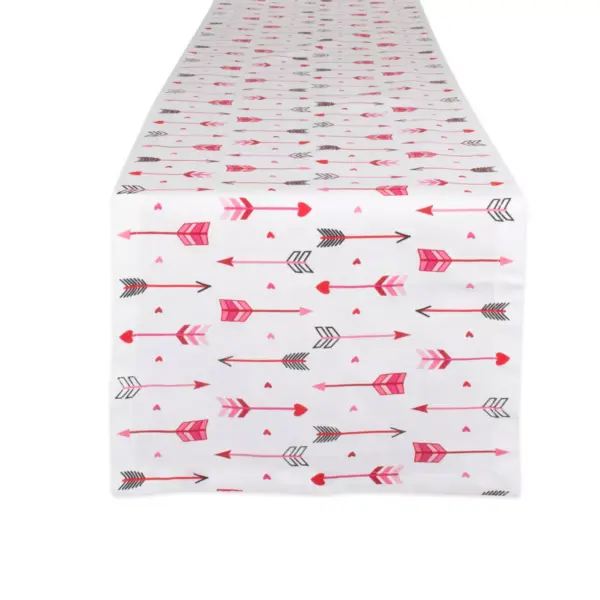 108"x72" Hearts & Arrow Print Table Runner Pink - Design Imports