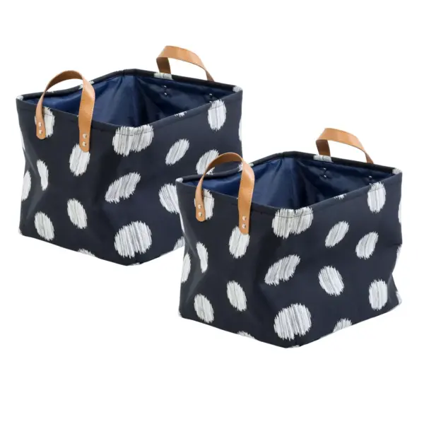 Honey-Can-Do Set of 2 Cube Storage Bin Navy