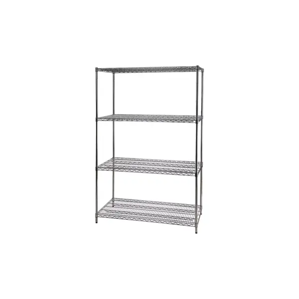 Staples Wire Shelving 4 Shelves 72" x 48" x 24" Chrome 306975