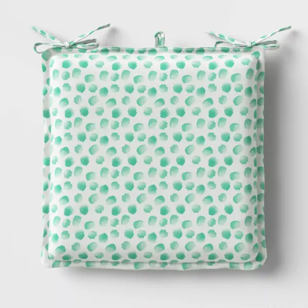 19" x 19" Cushion Seat Pad DuraSeason Fabric™ Aqua Dots - Opalhouse™