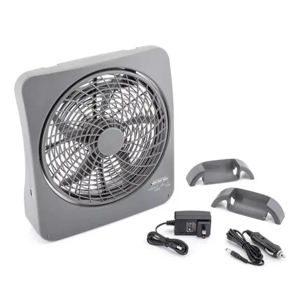 Treva 10" Smartpower Portable Battery Powered or Rechargeable Fan with Adapter