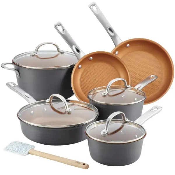 Ayesha Curry 11pc Home Collection Hard Anodized Aluminum Cookware Set