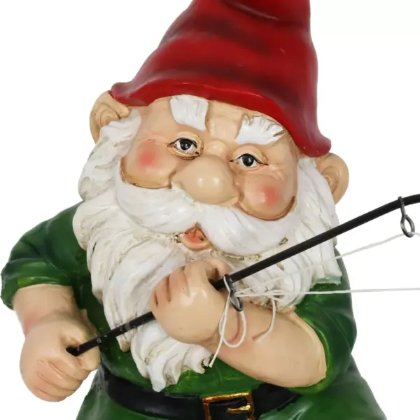 11.14" Resin Fishing Frodo Gnome Red/Green/Blue - Exhart