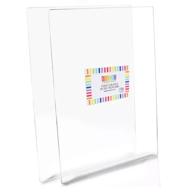 Bright Creations 2 Pack Clear Acrylic Tracing Board Sheet Set, Arts and Crafts (9 x 12 in)