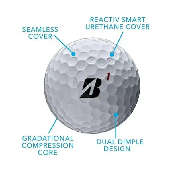 Bridgestone Tour B X Golf Balls with REACTIV Cover Technology, White (2 Dozen)