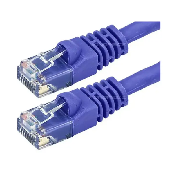 Monoprice Cat5e Ethernet Patch Cable - 50 Feet - Purple | Network Internet Cord - RJ45, Stranded, 350Mhz, UTP, Pure Bare Copper Wire, 24AWG