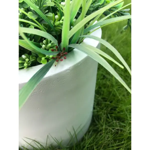 Set of 3 Kante Lightweight Concrete Modern Cylinder Outdoor Planters Pure White - Rosemead Home & Garden, Inc.