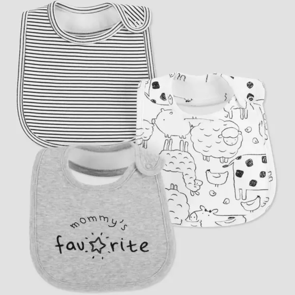 Baby 3pk 'Mommy's Favorite' Bib - Just One You® made by carter's Gray One Size