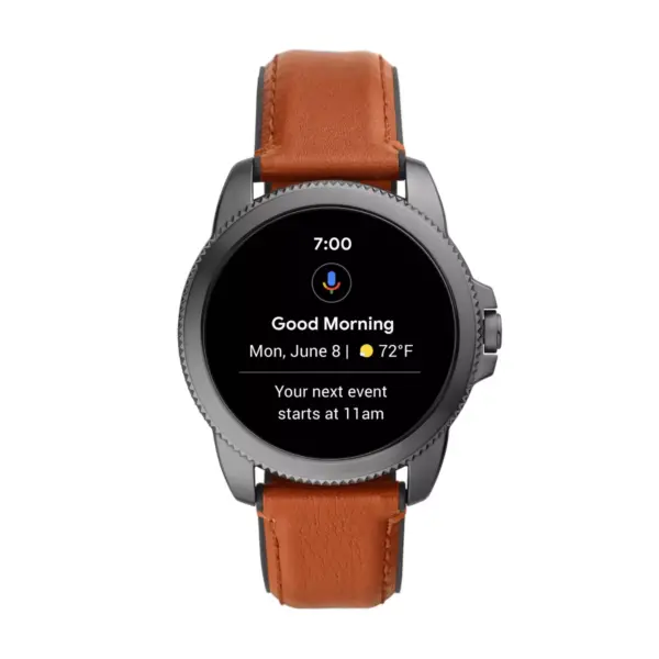 Fossil Gen 5E Smartwatch 44mm - Smoke with Brown Leather