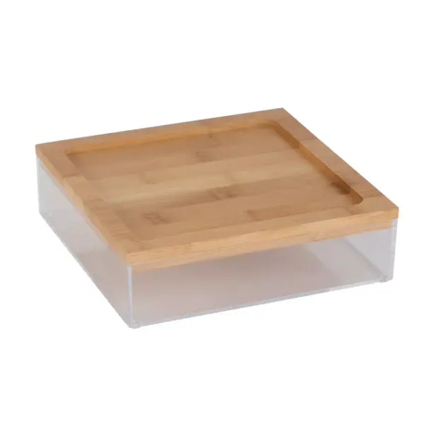 Simplify Large Organizer with Bamboo Lid Clear