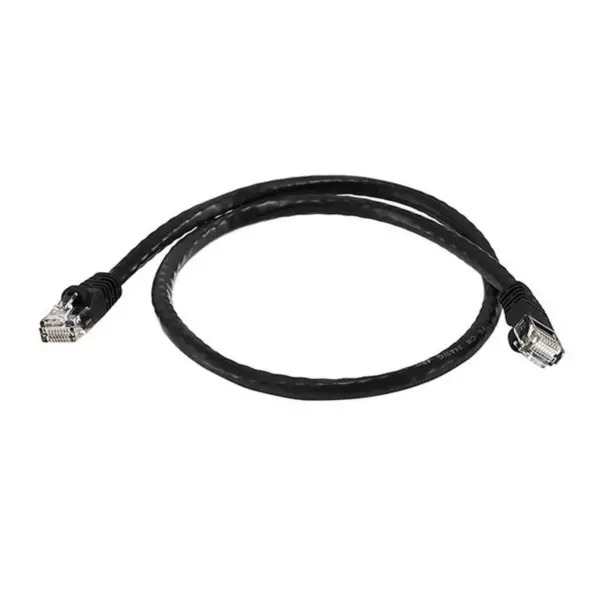 Monoprice Cat5e Ethernet Patch Cable - 2 Feet - Black | Network Internet Cord - RJ45, Stranded, 350Mhz, UTP, Pure Bare Copper Wire, 24AWG