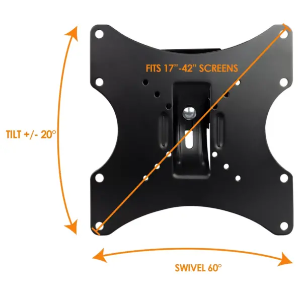 MegaMounts Heavy Duty Full Motion Television Mount for 17- 42 Inch LCD, LED and Plasma Televisions