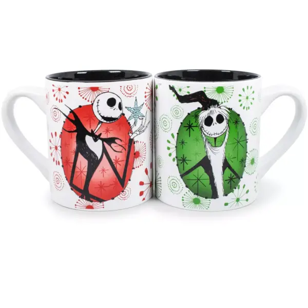 Silver Buffalo Nightmare Before Christmas Jack Holiday Mugs, Set of 2 | Each Holds 14 Ounces