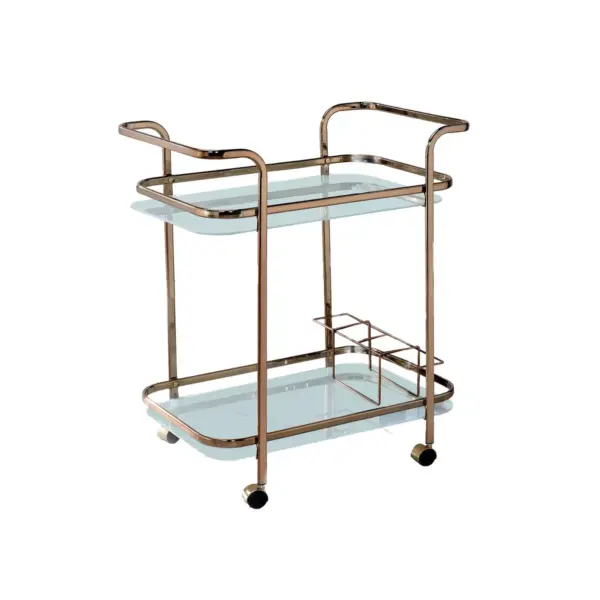 HOMES: Inside + Out Elleria Rectangular Metal Serving Cart Metal/Champagne