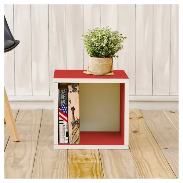 Way Basics Stackable Eco Cube Storage Cubby Organizer Red