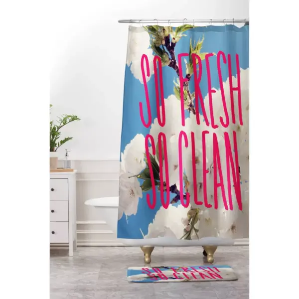 So Fresh So Clean Shower Curtain Pink/Blue - Deny Designs