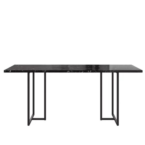 Edith Rectangular Dining Table Faux Marble Black - CosmoLiving by Cosmopolitan