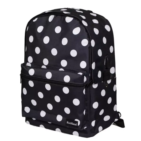 Rockland 17'' Classic Laptop Backpack - Black Dot