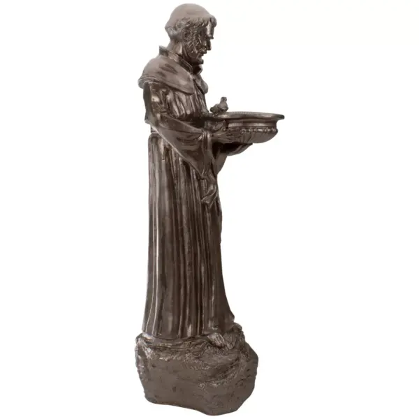 Northlight 23.5" Brown St. Francis of Assisi Religious Bird Feeder Outdoor Garden Statue