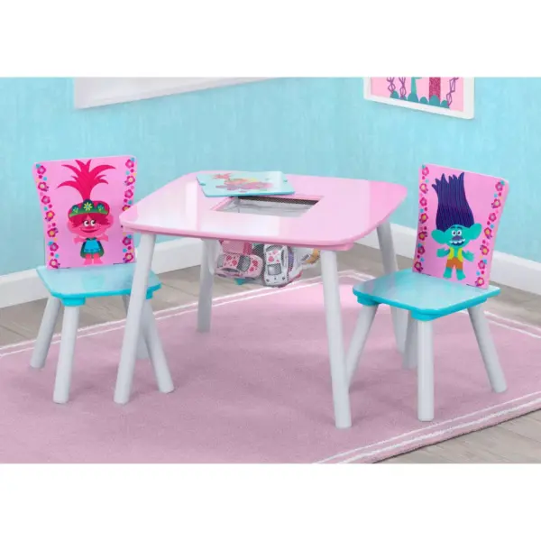 Trolls World Tour Table and Chair Set with Storage - Delta Children