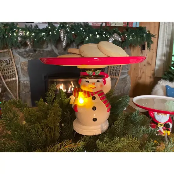 10" Ceramic Snowman Cake Serving Platter - Mr. Christmas