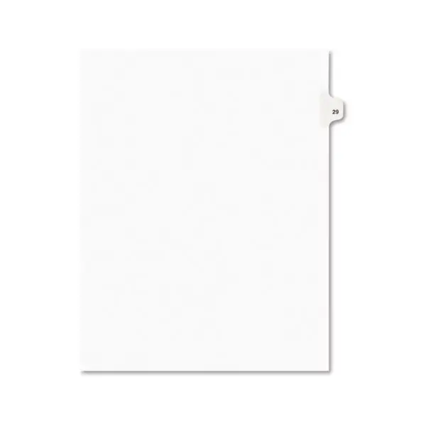 Avery-Style Legal Exhibit Side Tab Divider Title: 29 Letter White 25/Pack 01029