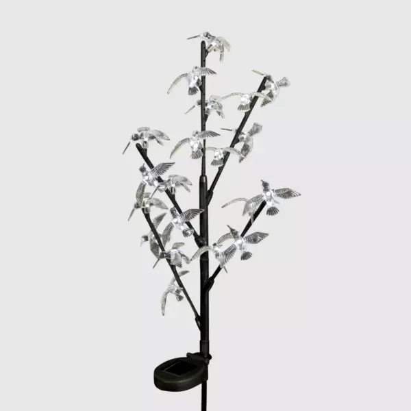 38" 20 Led Branch Resin Birds Garden Stake - Exhart