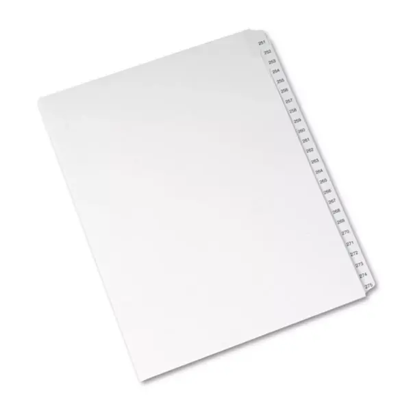 Avery Allstate-Style Legal Exhibit Side Tab Dividers 25-Tab 251-275 Letter White 82193