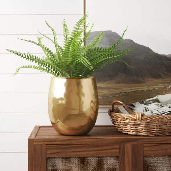 9.6" x 9.6" Metal Planter Vase Gold - Threshold™