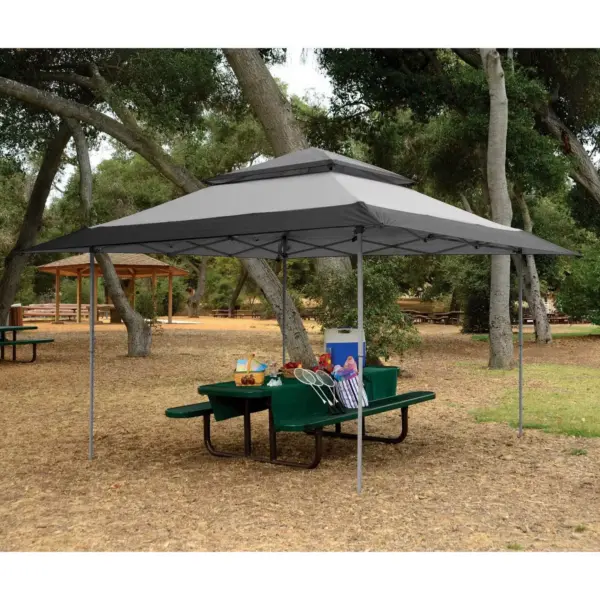 Z-Shade 13 x 13 Foot Instant Gazebo Canopy Outdoor Shelter with Bug Screen, Gray