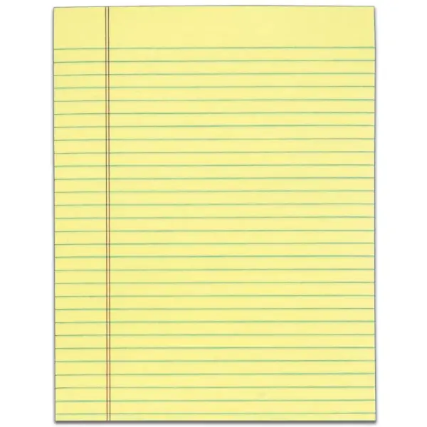 Tops The Legal Pad Glue Top Pads Legal/Wide 8 1/2 x 11 Canary 50 Sheets Dozen 7522