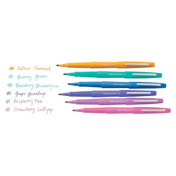 6pk Marker Pens Flair Medium Tip .7mm Candy Pop Colors - PaperMate