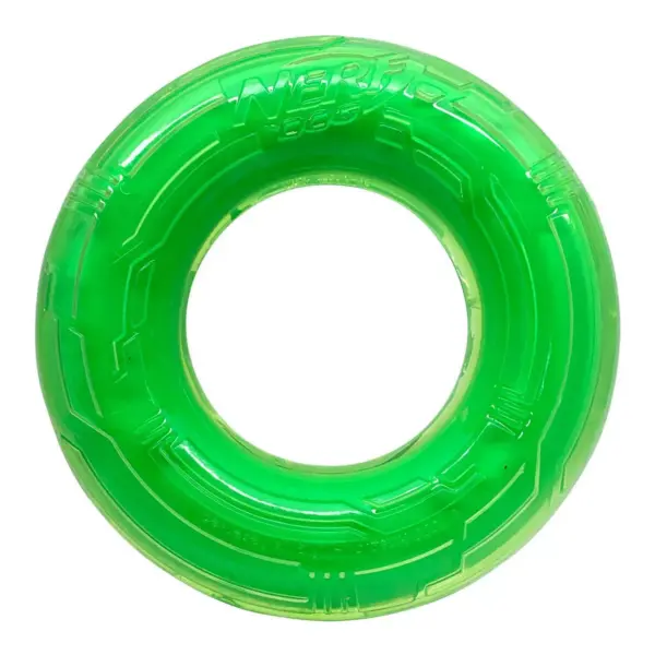 NERF Beef Scent Scentology Ring Max Tuff Chew Dog Toy - Green - 5"