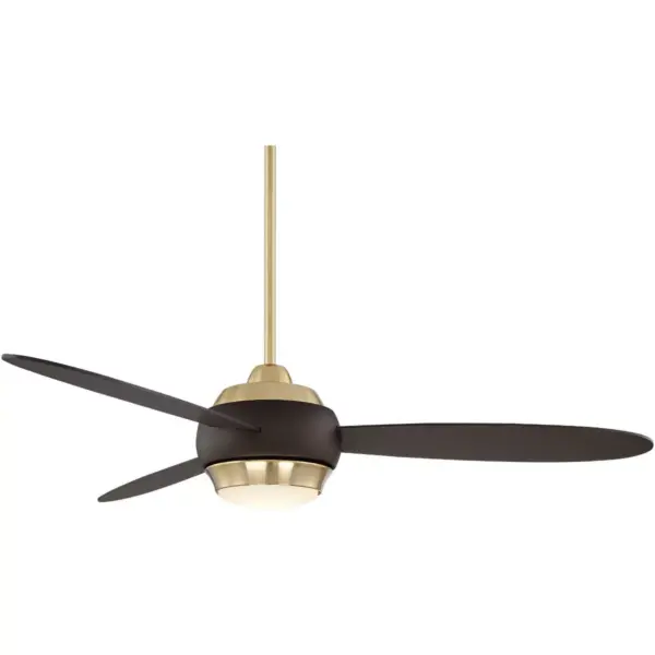 54" Casa Vieja Modern Ceiling Fan with Light LED Dimmable Bronze and Soft Brass for Living Room Kitchen Bedroom Dining