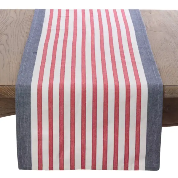 16"x72" American Flag Table Runner Navy Blue - Saro Lifestyle