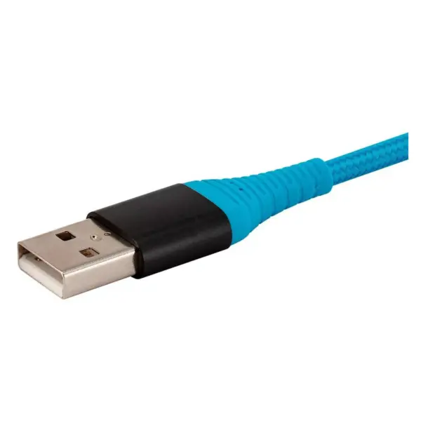 Monoprice USB 2.0 Micro B to Type A Charge and Sync Cable - 6 Feet - Blue | Durable, Kevlar-Reinforced Nylon-Braid - AtlasFlex Series