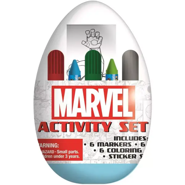 Innovative Designs Marvel Activity Egg Craft Kit | Coloring Pages | Stickers | Markers | Crayons