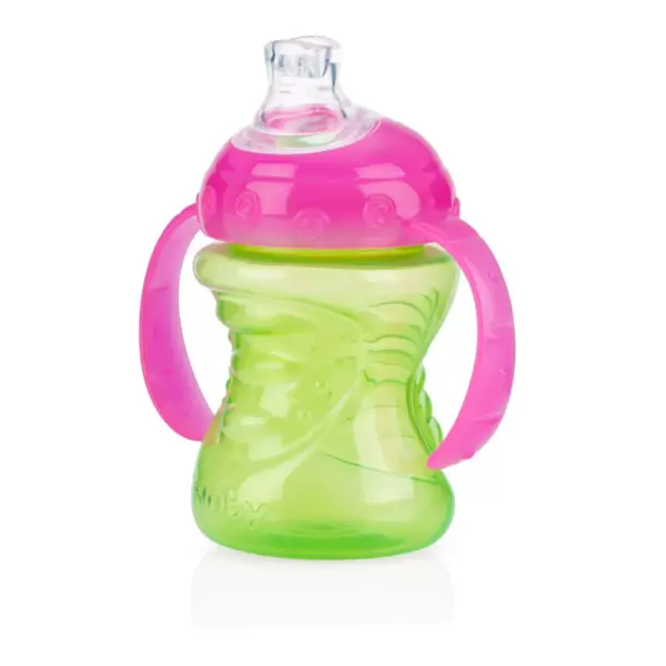 Nuby Bin Cup Super Spout Trainer- 8oz - Colors May Vary