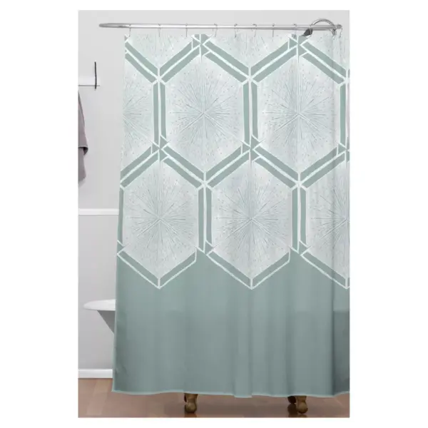 Honeycomb Shower Curtain Blue - Deny Designs