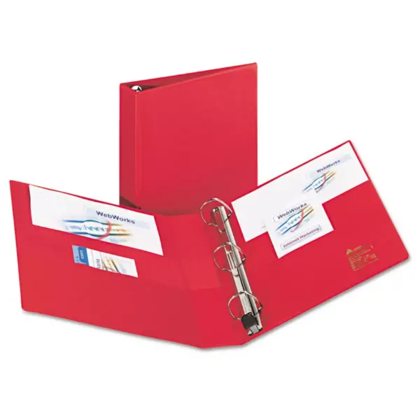 Avery Heavy-Duty Binder with One Touch EZD Rings 11 x 8 1/2 1 1/2" Capacity Red 79585