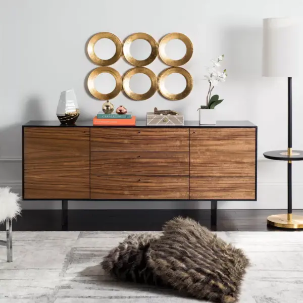 Jonna Wood Cabinet Brown/Black - Safavieh