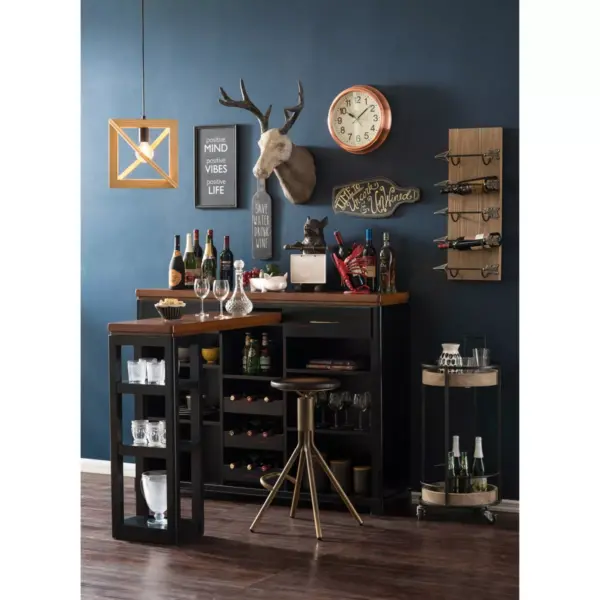 Wood Frame with Metal Arrow Wine Holder - 3R Studios