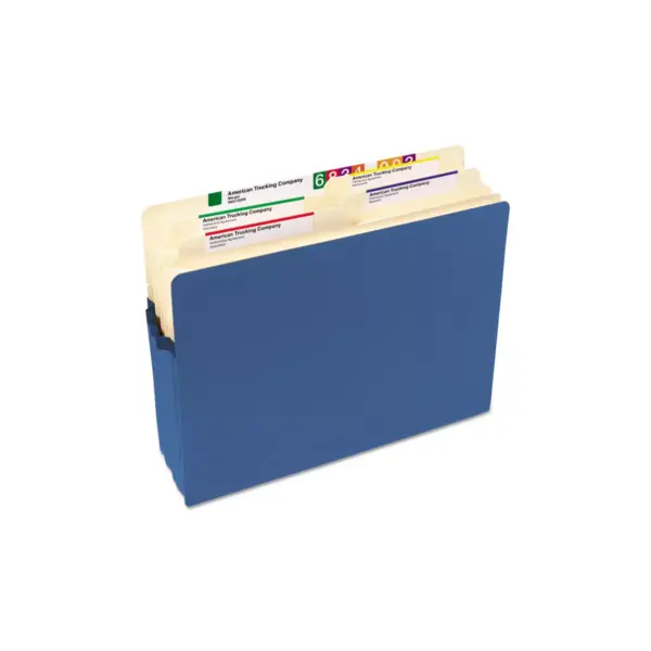 Smead 3 1/2" Exp Colored File Pocket Straight Tab Letter Blue 73225