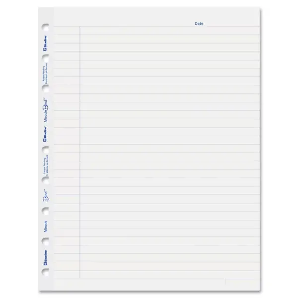 Blueline MiracleBind Ruled Paper Refill Sheets 9-1/4 x 7-1/4 White 50 Sheets/Pack AFR9050R