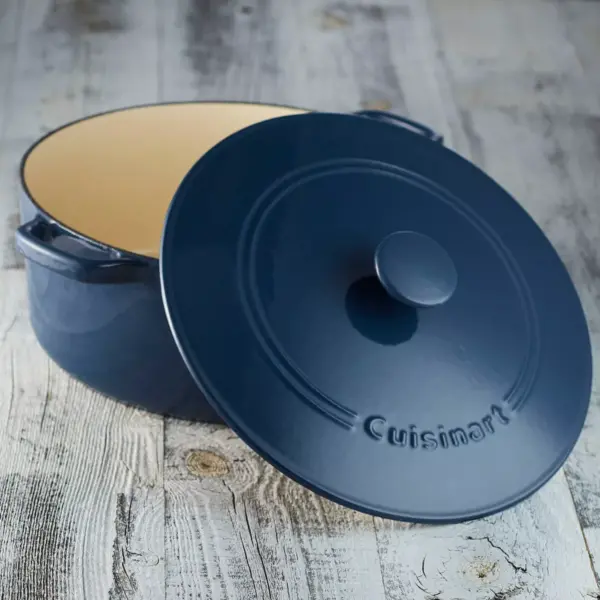 Cuisinart Chef' Classic 7qt Blue Enameled Cast Iron Round Casserole with Cover-CI670-30BG