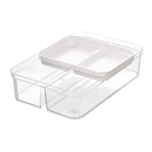 iDESIGN 8"x12"x3" Crisp 2-Tier Drawer Organizer Clear