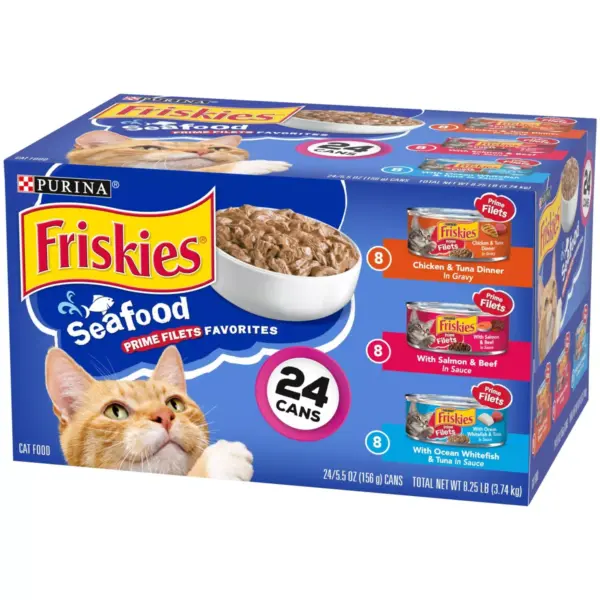 Purina Friskies Seafood Prime Filets Wet Cat Food - 5.5oz/24ct Variety Pack