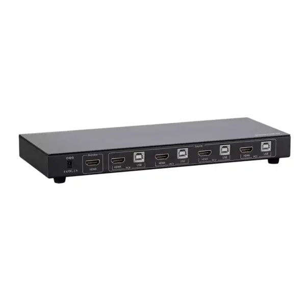 Monoprice 4K 4x1 HDMI 1.4 & USB 2.0 KVM Switch, Includes A USB 2.0 Data Connection With Over Current Detection And Protection