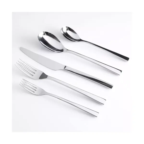 Gibson Elite Sparland Flatware Silverware Utensil Set with Spoons, Forks, and Knives for Kitchen Home Cutlery Use, Forged Stainless Steel (20 Piece)